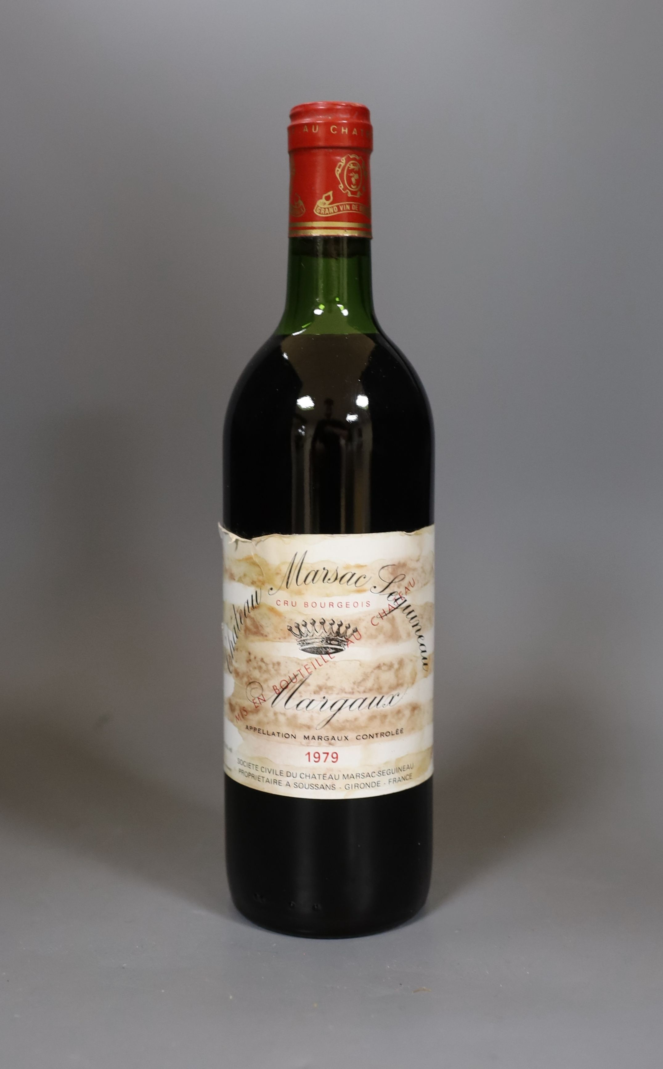 Six bottles of Chateau Marsac Seguineau - Margaux 1979 75cl